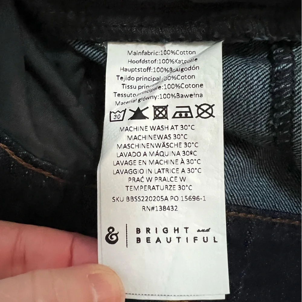 Bright & Beautiful NWT Bijou Rainbow Straight Leg Dark Wash Jeans, XXS/UK6 - Picture 10 of 13